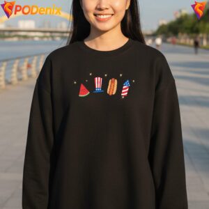 Patriotic Doodle Summer 250th Shirt Watermelon Hotdog Firework For Mens 3
