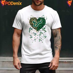 South Florida Bulls 2026 Heart Fan Shirt Football Sports Graphic For Men