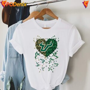 South Florida Bulls 2026 Heart Fan Shirt Football Sports Graphic For Men 3
