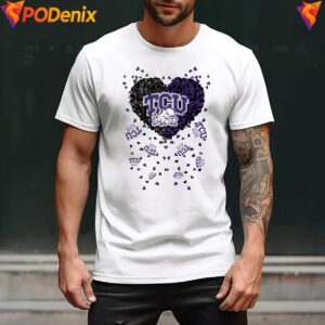 TCU Horned Frogs 2026 Heart Fan Shirt Football Sports Graphic For Mens