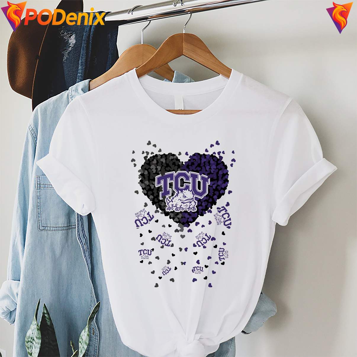 TCU Horned Frogs 2026 Heart Fan Tshirt Football Sports Graphic For Mens TCU Horned Frogs 2026 Heart Fan Tshirt Football Sports Graphic For Mens