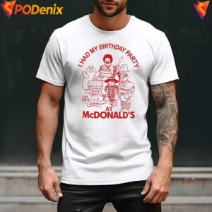 Vintage I Had My Birthday Party Shirt At Mcdonalds Retro Graphic For Men