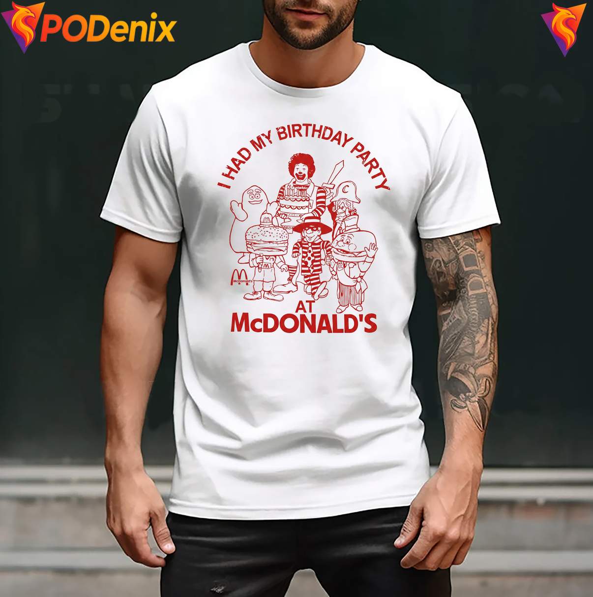 Vintage I Had My Birthday Party Shirt At Mcdonalds Retro Graphic For Men Vintage I Had My Birthday Party Shirt At Mcdonalds Retro Graphic For Men