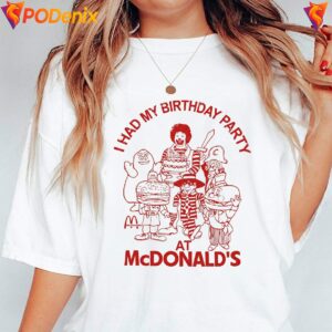 Vintage I Had My Birthday Party Shirt At Mcdonalds Retro Graphic For Men 2