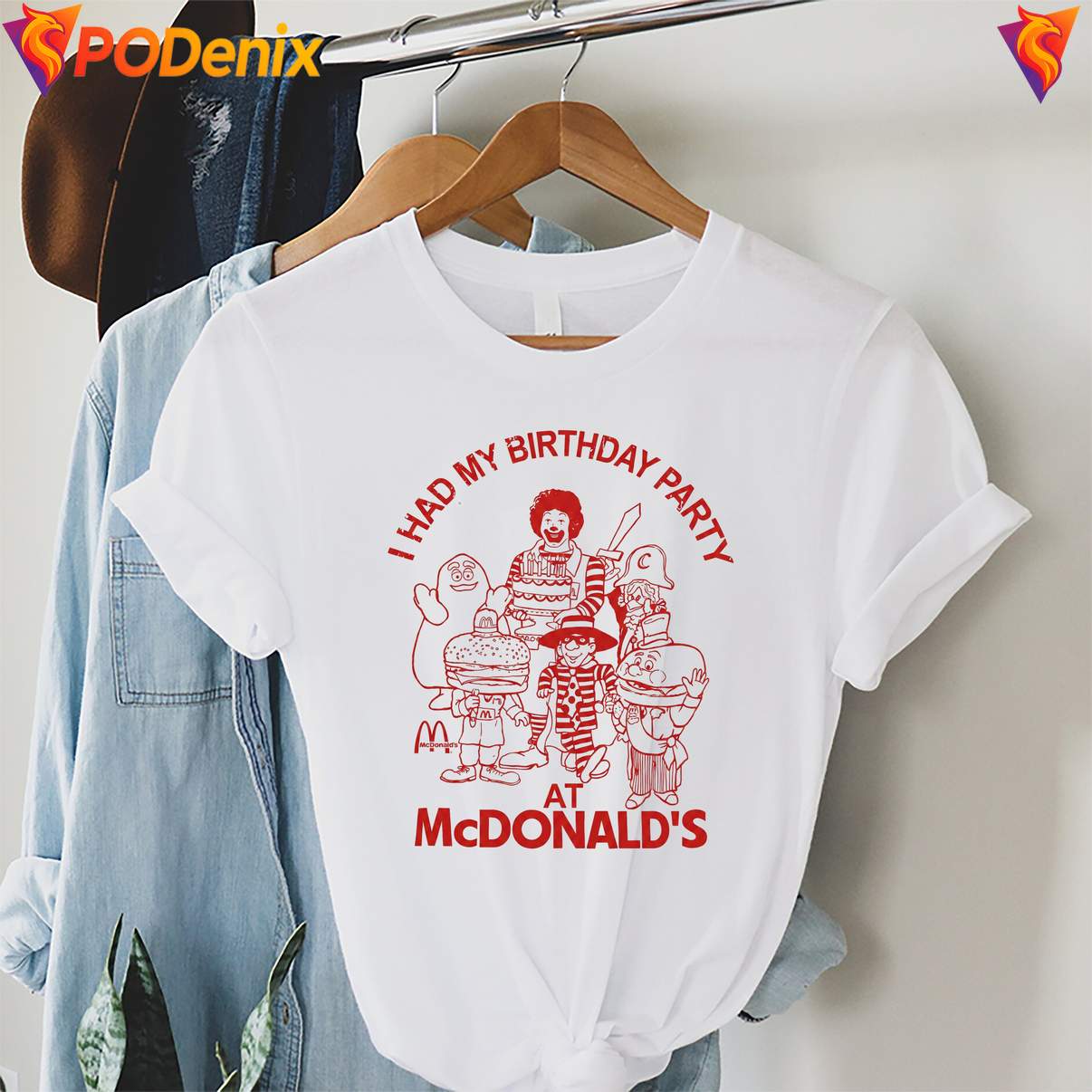 Vintage I Had My Birthday Party Tshirt At Mcdonalds Retro Graphic For Men Vintage I Had My Birthday Party Tshirt At Mcdonalds Retro Graphic For Men