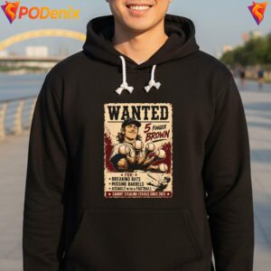 Wanted 5 Finger Brown Fan Shirt Classic Baseball Sports Graphic Apparel