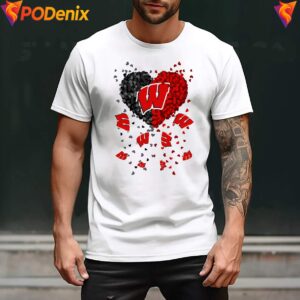Wisconsin Badgers 2026 Heart Fan Shirt Football Sports Graphic For Mens