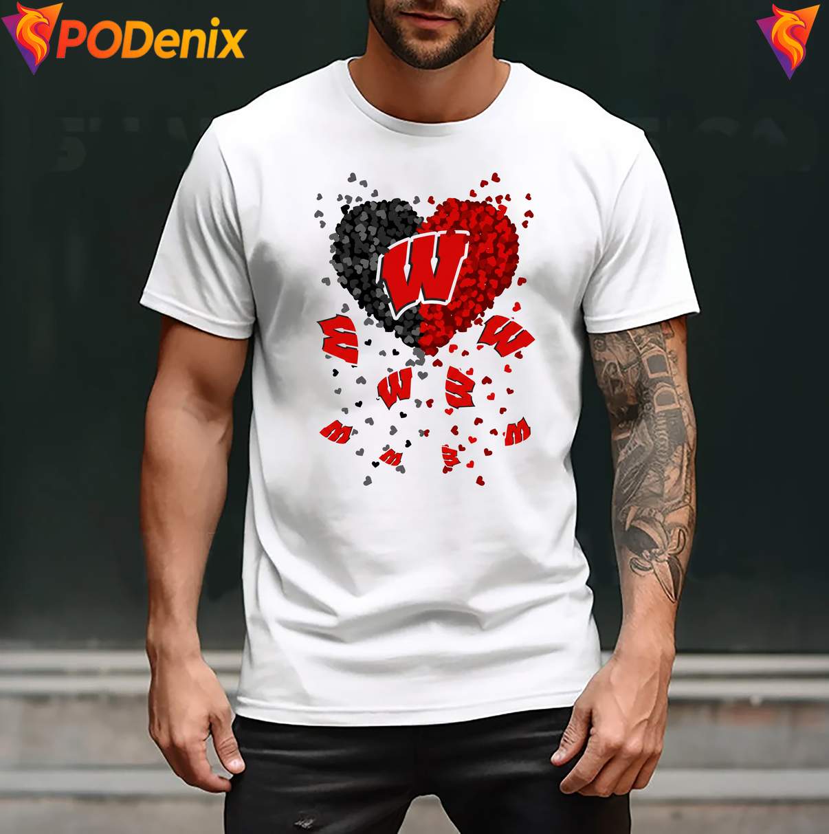 Wisconsin Badgers 2026 Heart Fan Shirt Football Sports Graphic For Mens Wisconsin Badgers 2026 Heart Fan Shirt Football Sports Graphic For Mens