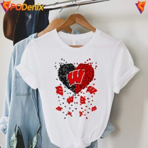 Wisconsin Badgers 2026 Heart Fan Shirt Football Sports Graphic For Mens 3