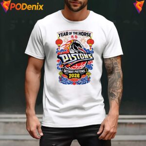 Year Of The Horse Detroit Pistons Shirt 2026 Basketball Fan Graphic Men