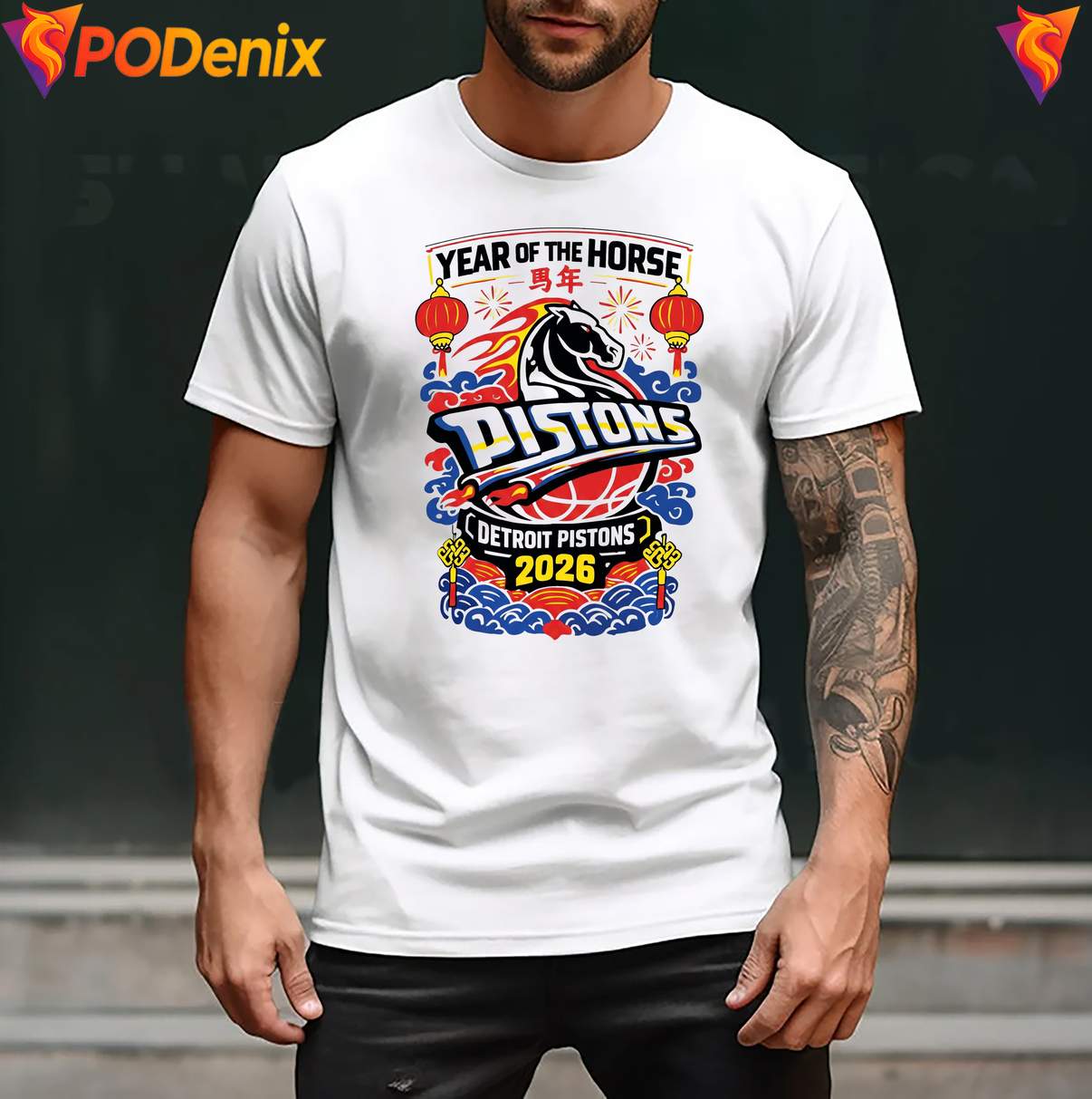 Year Of The Horse Detroit Pistons Shirt 2026 Basketball Fan Graphic Men Year Of The Horse Detroit Pistons Shirt 2026 Basketball Fan Graphic Men