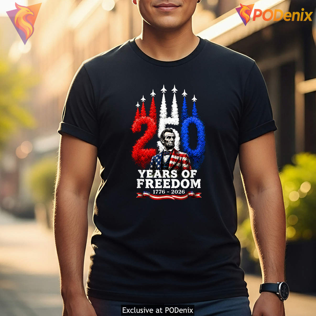 Abraham Lincoln 250th Tee USA 250 Years 4th Of July Celebration Graphic Abraham Lincoln 250th Tee USA 250 Years 4th Of July Celebration Graphic