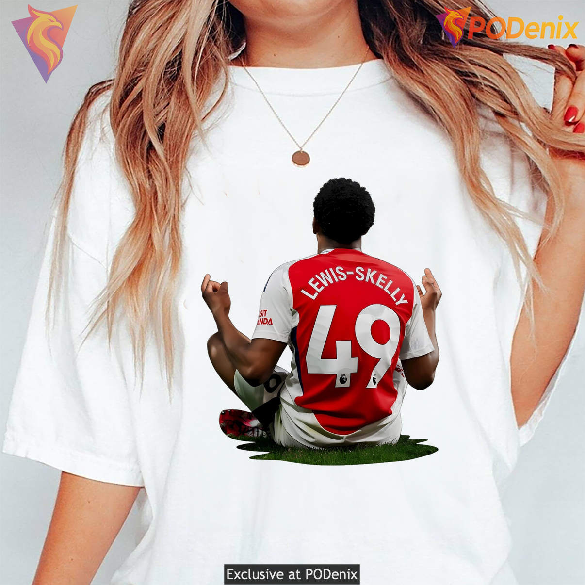 Arsenal FC Myles Lewis Skelly Shirt 49 Sitting Soccer Fan Graphic For Mens