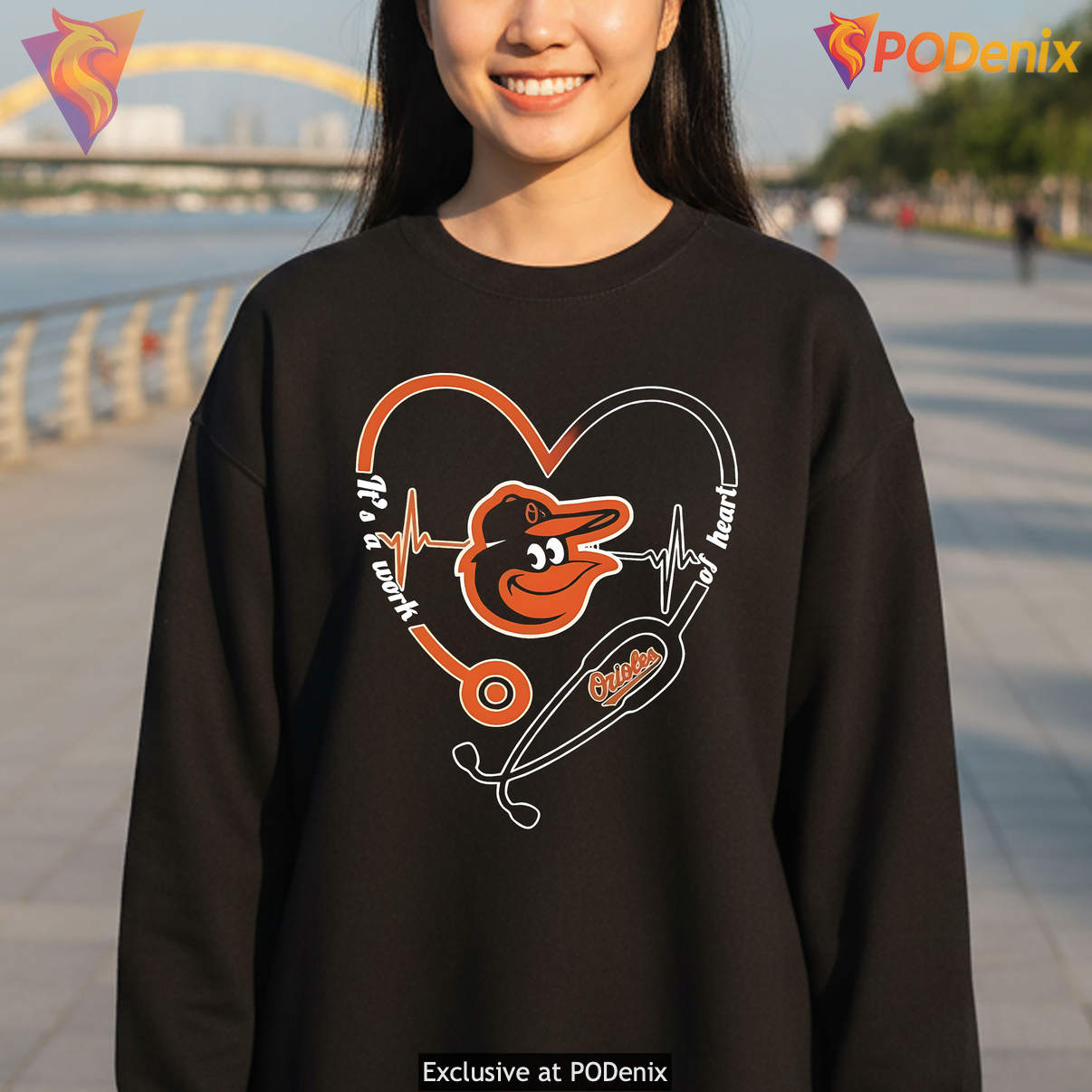 Baltimore Orioles Stethoscope Fan Shirt Heartbeat Work Of Heart Graphic Fan