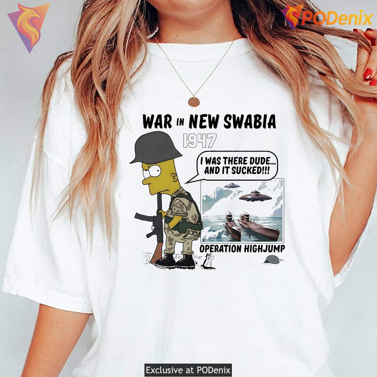 Bart Soldier New Swabia 1947 Shirt War Funny Cartoon Parody Graphic For Mens