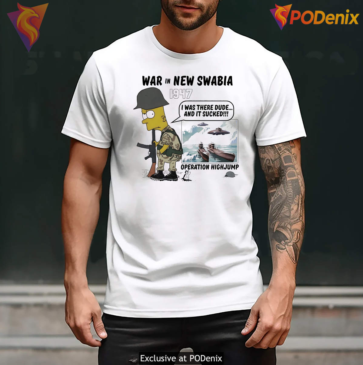 Bart Soldier New Swabia 1947 Tee War Funny Cartoon Parody Graphic For Mens Bart Soldier New Swabia 1947 Tee War Funny Cartoon Parody Graphic For Mens