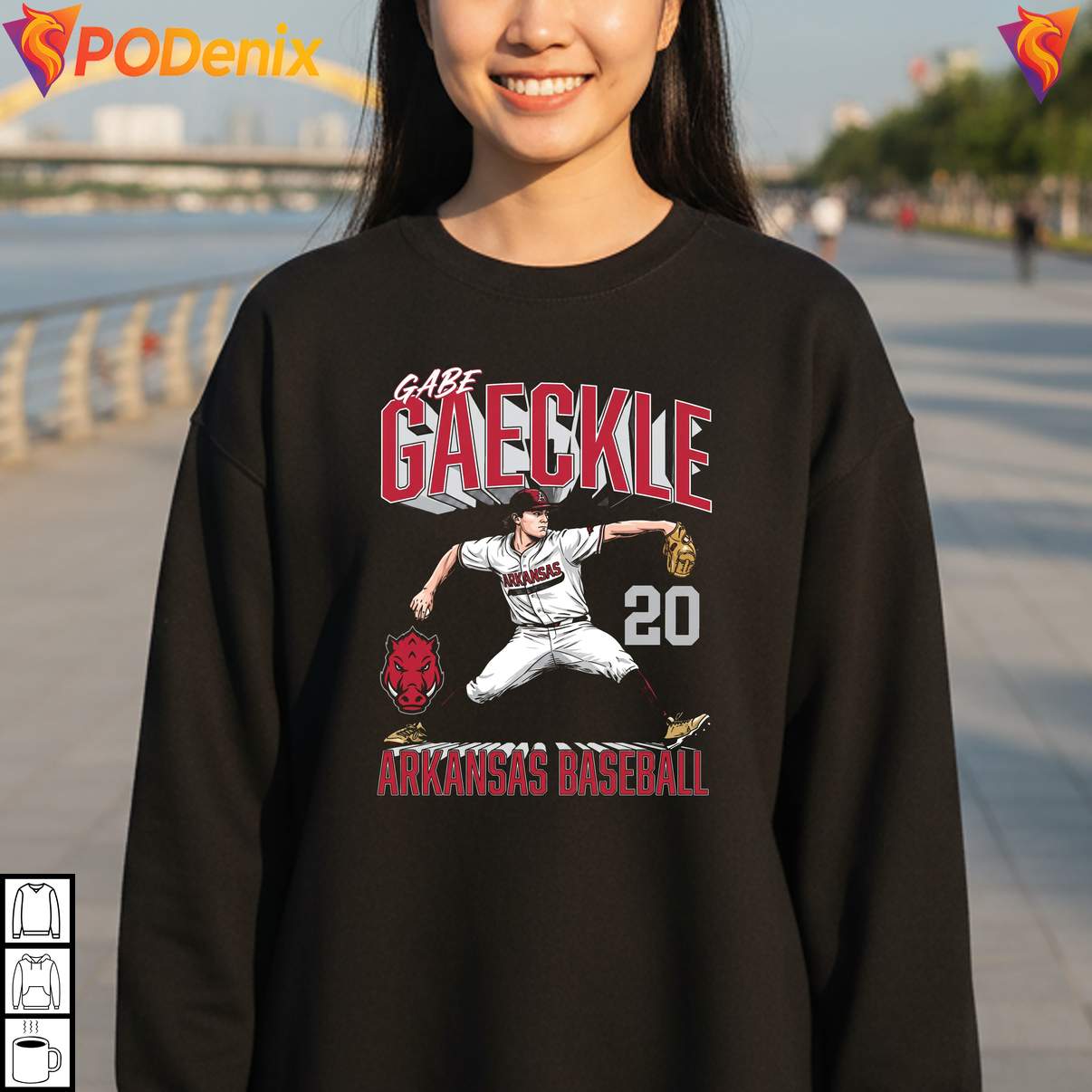 Baseball Illustrated Gabe Gaeckle Shirt Arkansas Razorbacks Fan Graphic Mens