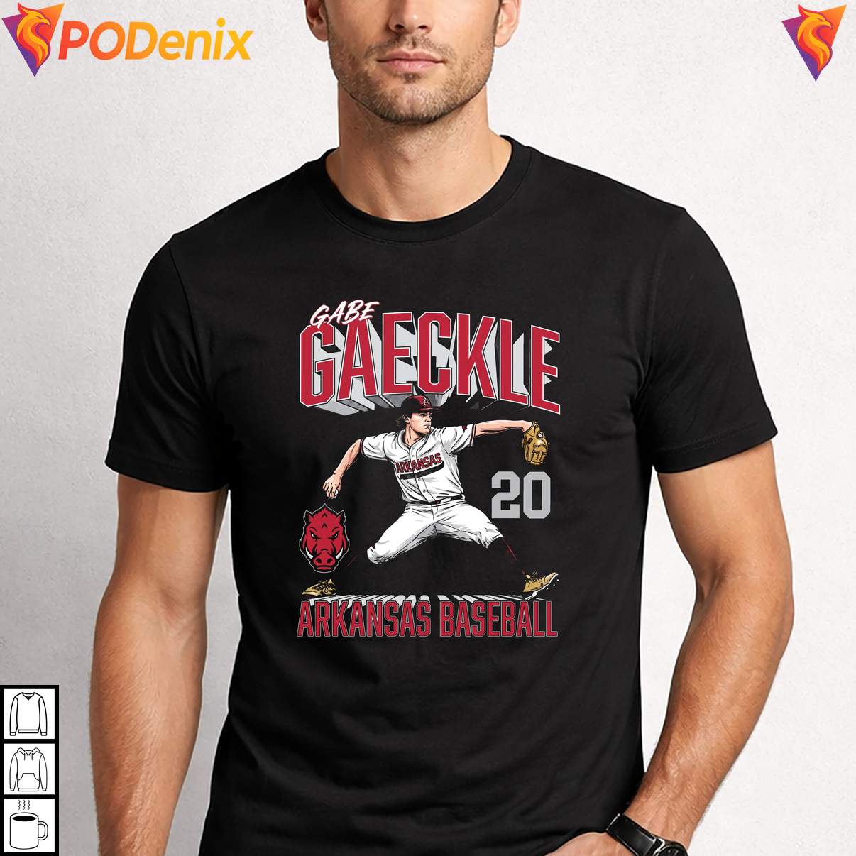 Baseball Illustrated Gabe Gaeckle Tshirt Arkansas Razorbacks Fan Graphic Mens Baseball Illustrated Gabe Gaeckle Tshirt Arkansas Razorbacks Fan Graphic Mens