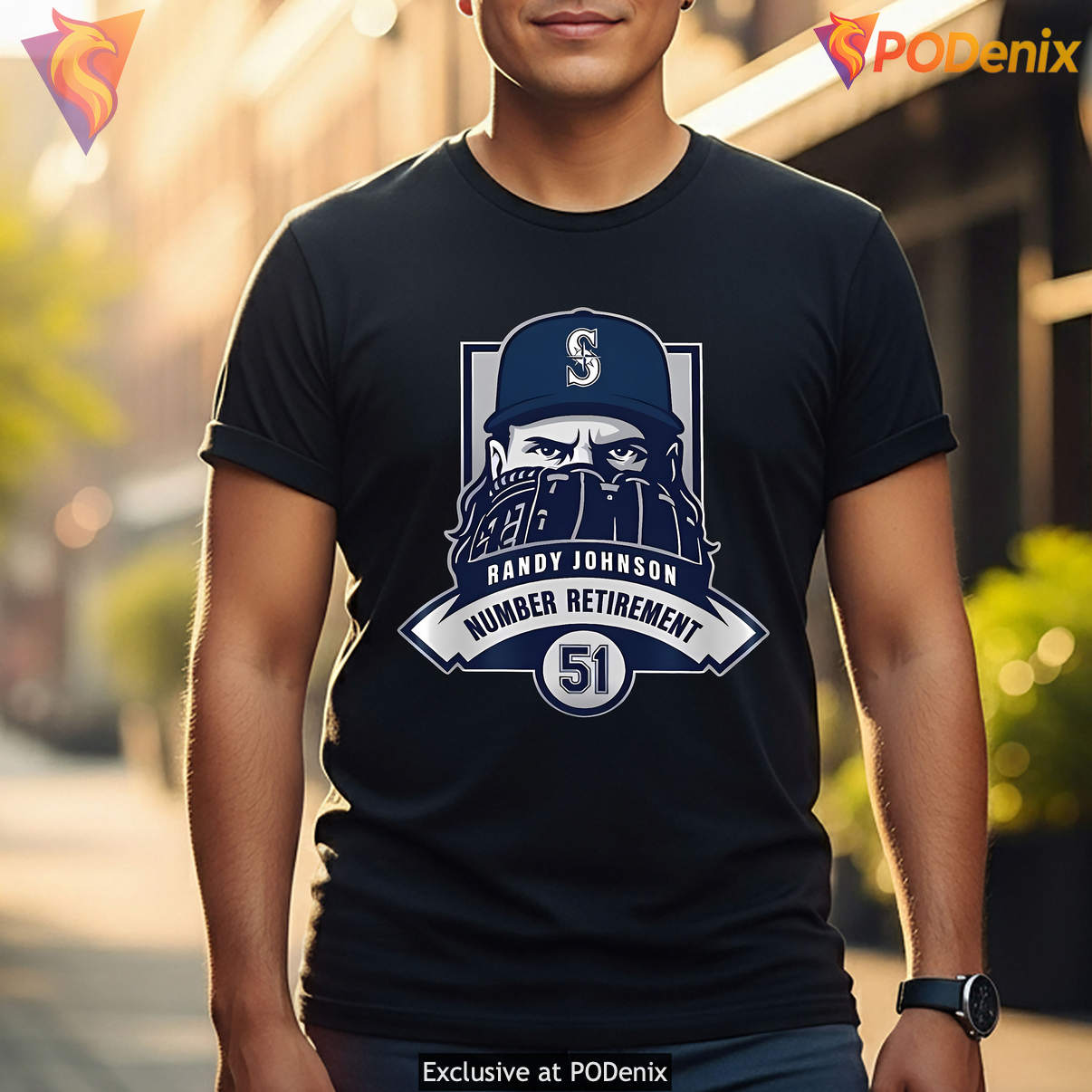 Baseball Legends Mariners Sports Shirt Randy Johnson Number Retirement Fan