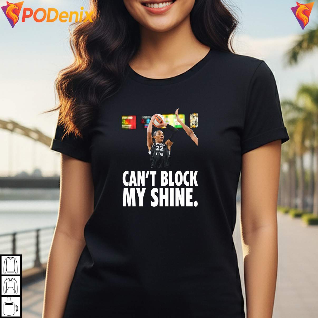 Basketball Star Aja Wilson Shirt Cant Block My Shine Sports Fan Graphic Men