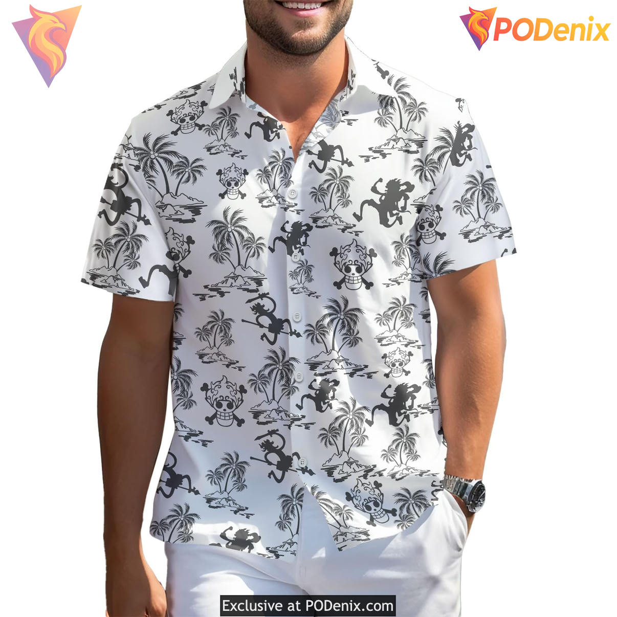 Black Anime Egghead Hawaiian Shirt 2026 Game Character Tropical Beach Apparel