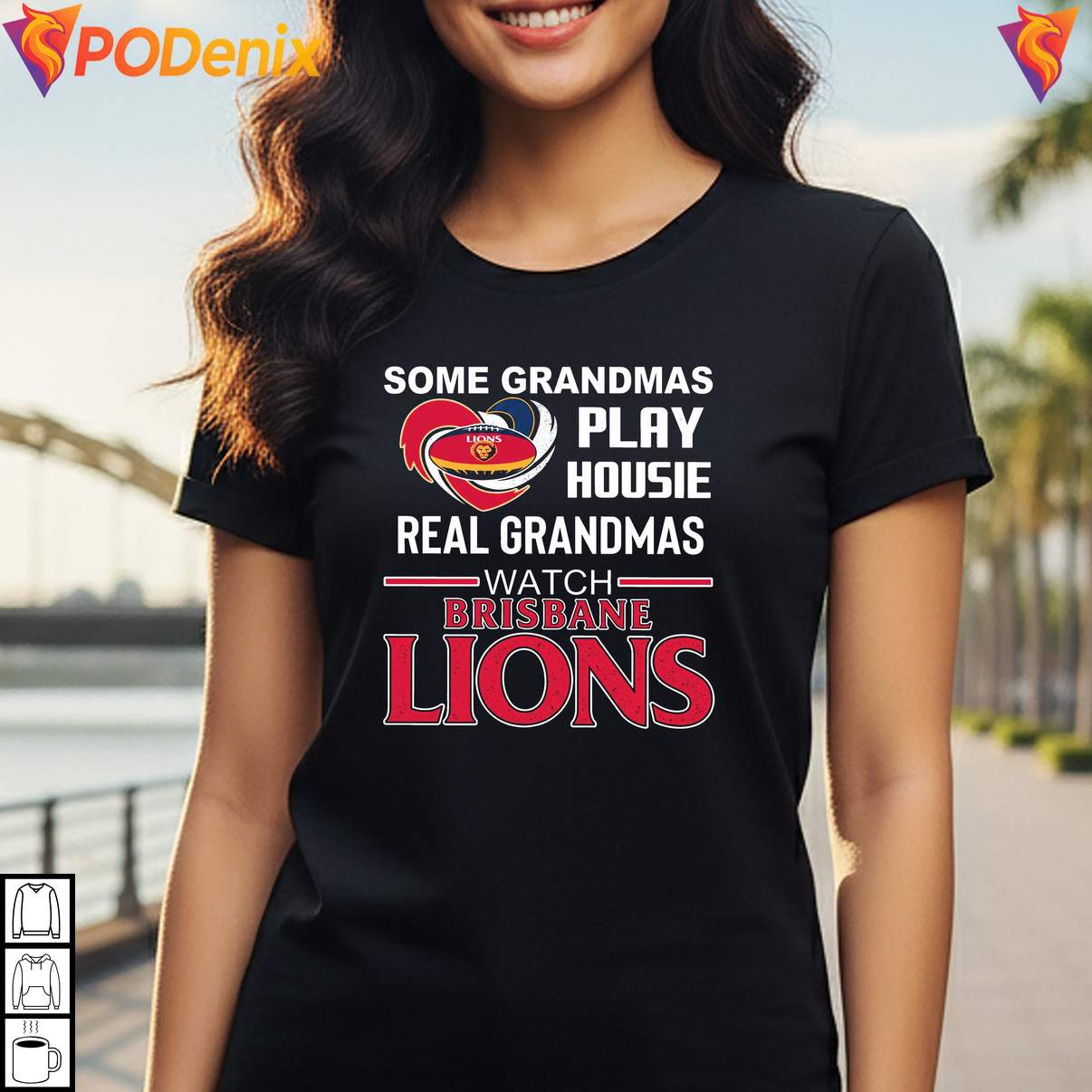 Brisbane Lions Watcher Grandma Shirt Some Play Housie Sports Fan Graphic Women