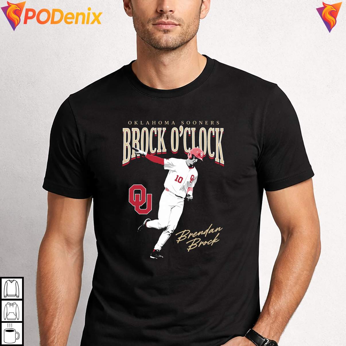 Brock Oclock Signature Fan Shirt Brendan Brock Oklahoma Sooners Graphic Men