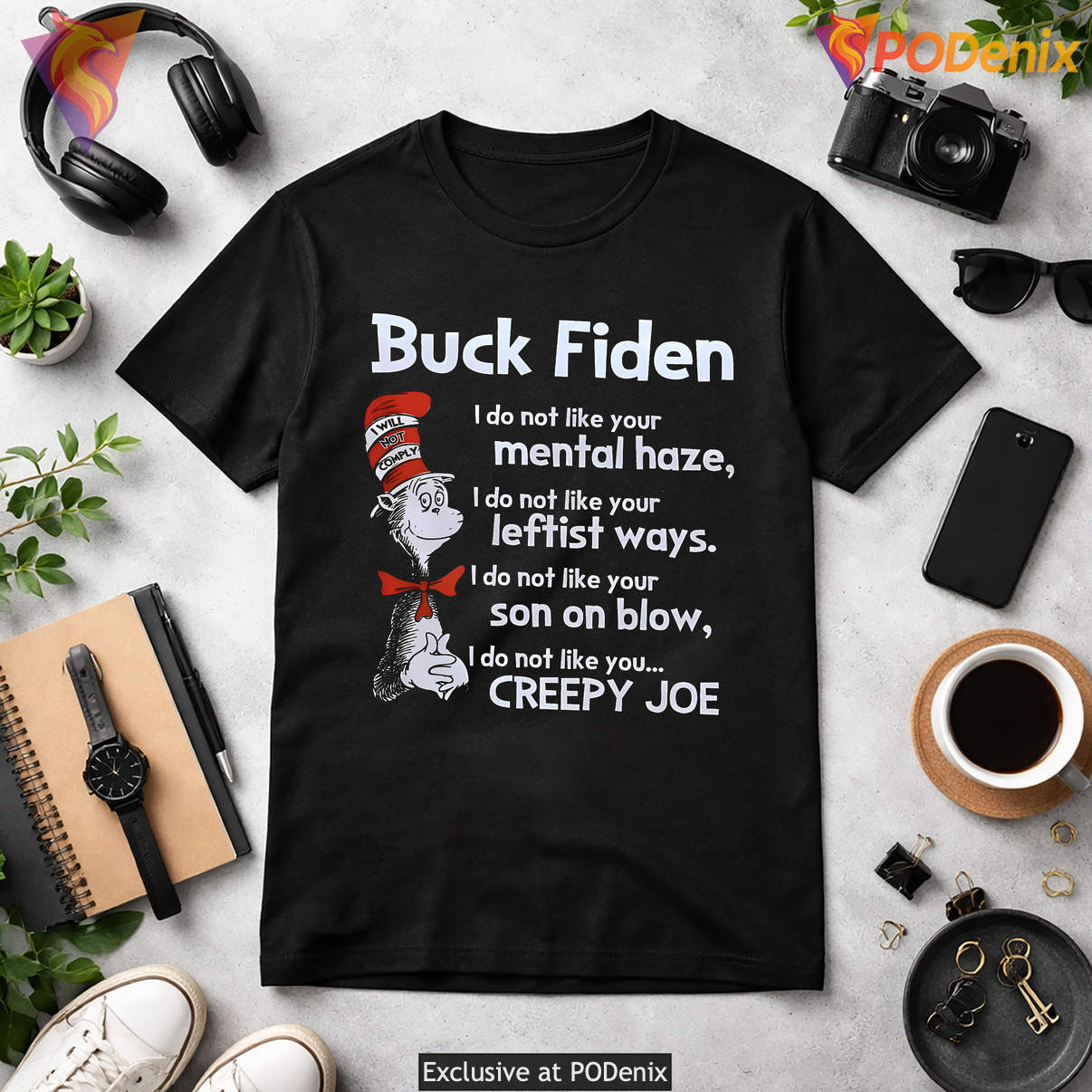 Buck Fiden Dr Seuss Mental Haze T-Shirt I Do Not Like Your Humor Graphic Mens Buck Fiden Dr Seuss Mental Haze T-Shirt I Do Not Like Your Humor Graphic Mens