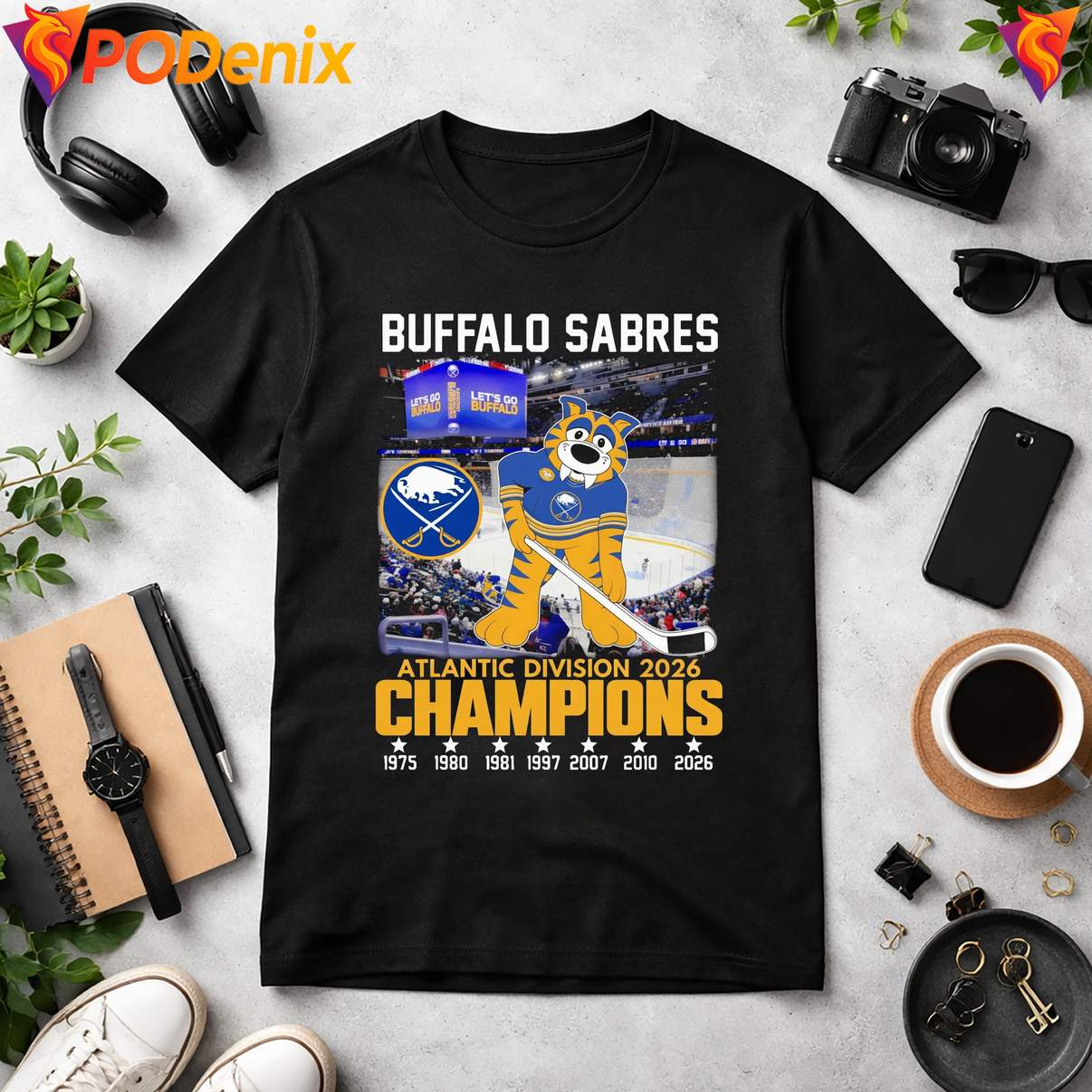 Buffalo Sabres 2026 Champions Shirt Atlantic Division Hockey Fan Graphic Men