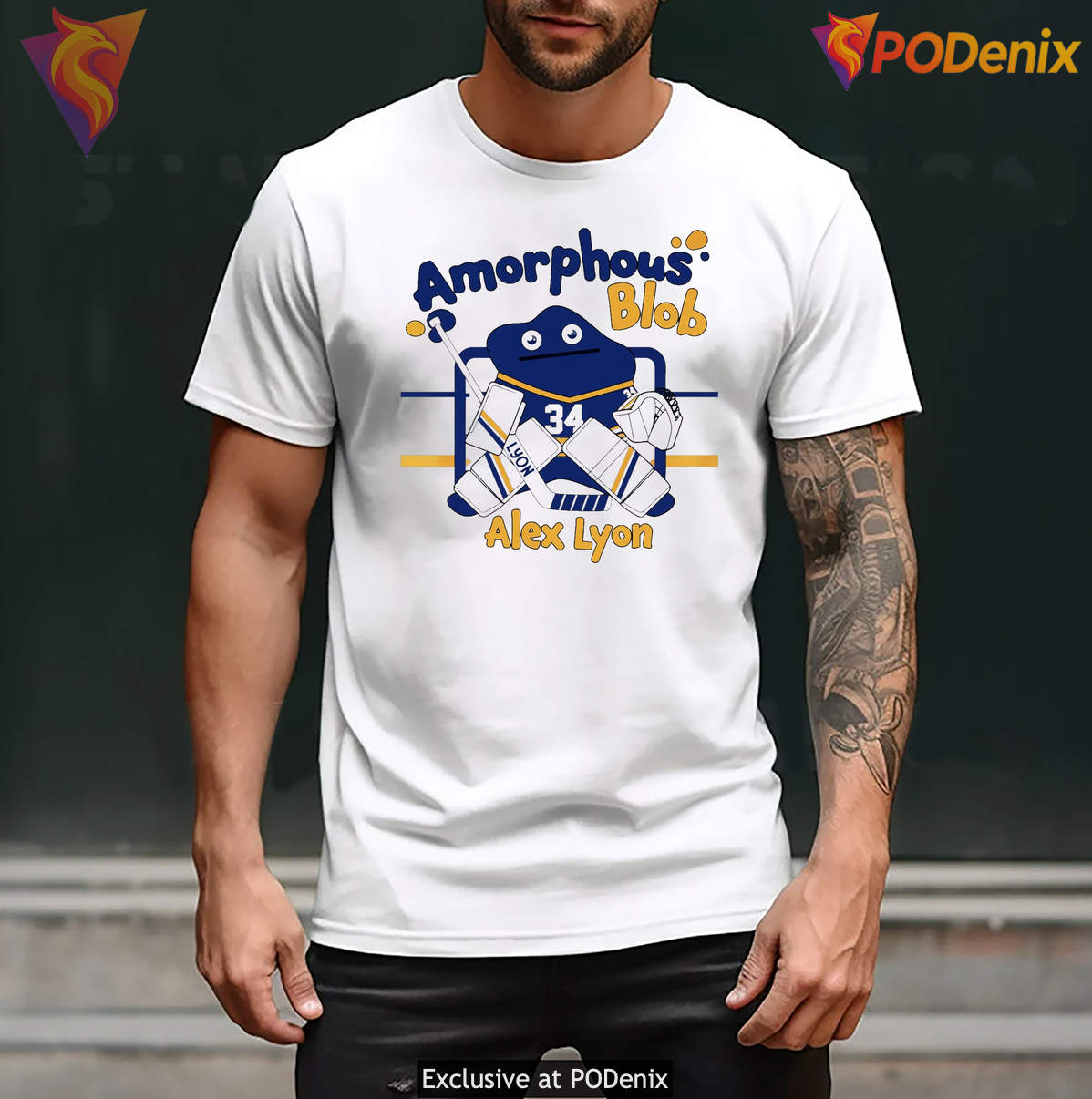 Buffalo Sabres Alex Lyon Blob T-Shirt Amorphous Meme Hockey Fan Graphic For Men Buffalo Sabres Alex Lyon Blob T-Shirt Amorphous Meme Hockey Fan Graphic For Men