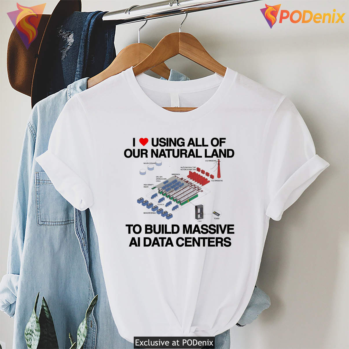 Build Massive AI Data Centers Shirt I Love Using Natural Land Graphic Men