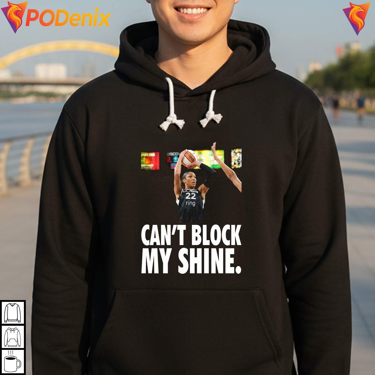Cant Block My Shine Aja Wilson Shirt Basketball Sports Fan Graphic For Mens