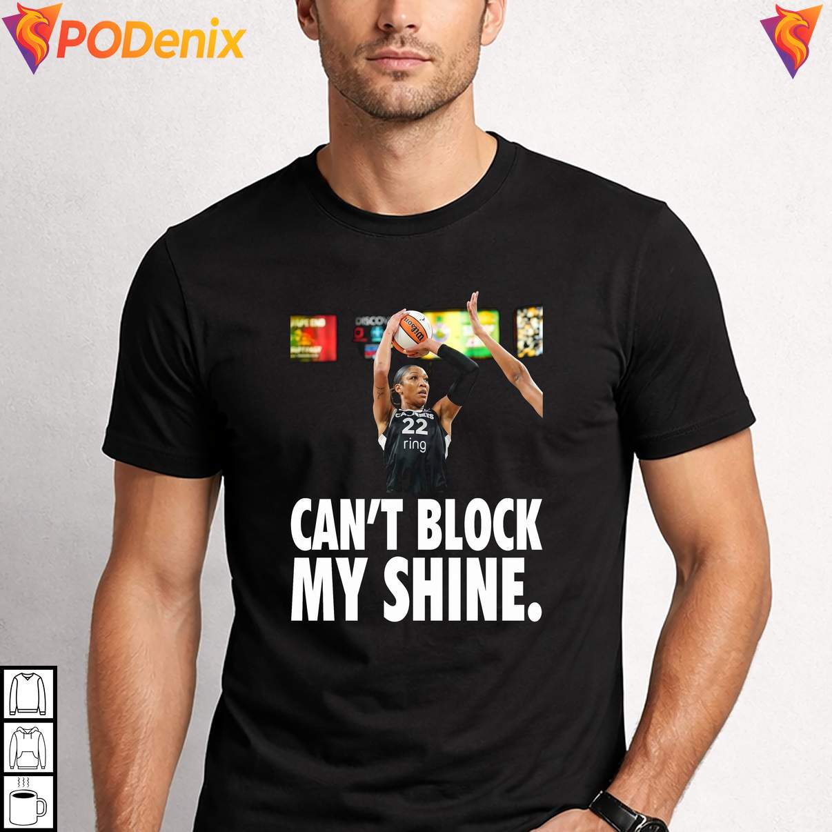 Cant Block My Shine Aja Wilson T-Shirt Basketball Sports Fan Graphic For Mens Cant Block My Shine Aja Wilson T-Shirt Basketball Sports Fan Graphic For Mens