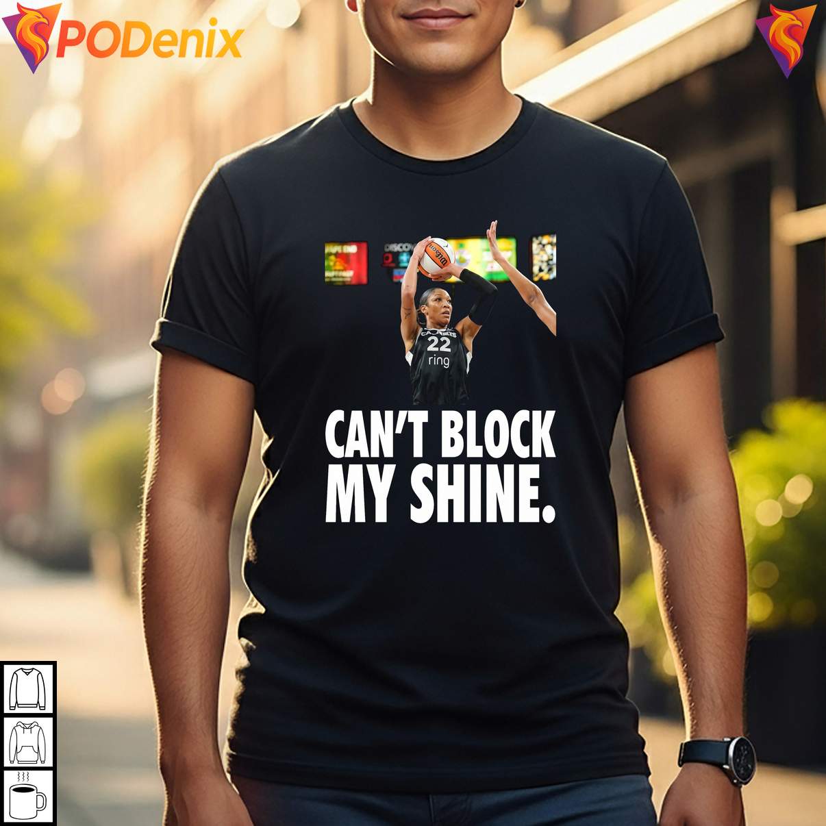 Cant Block My Shine Aja Wilson Tee Basketball Sports Fan Graphic For Mens Cant Block My Shine Aja Wilson Tee Basketball Sports Fan Graphic For Mens