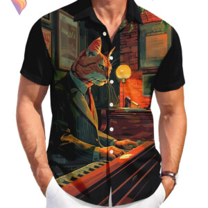 Casual Cat Vacation Hawaiian Shirt 2026 Funny Graphic Tropical Beach Apparel