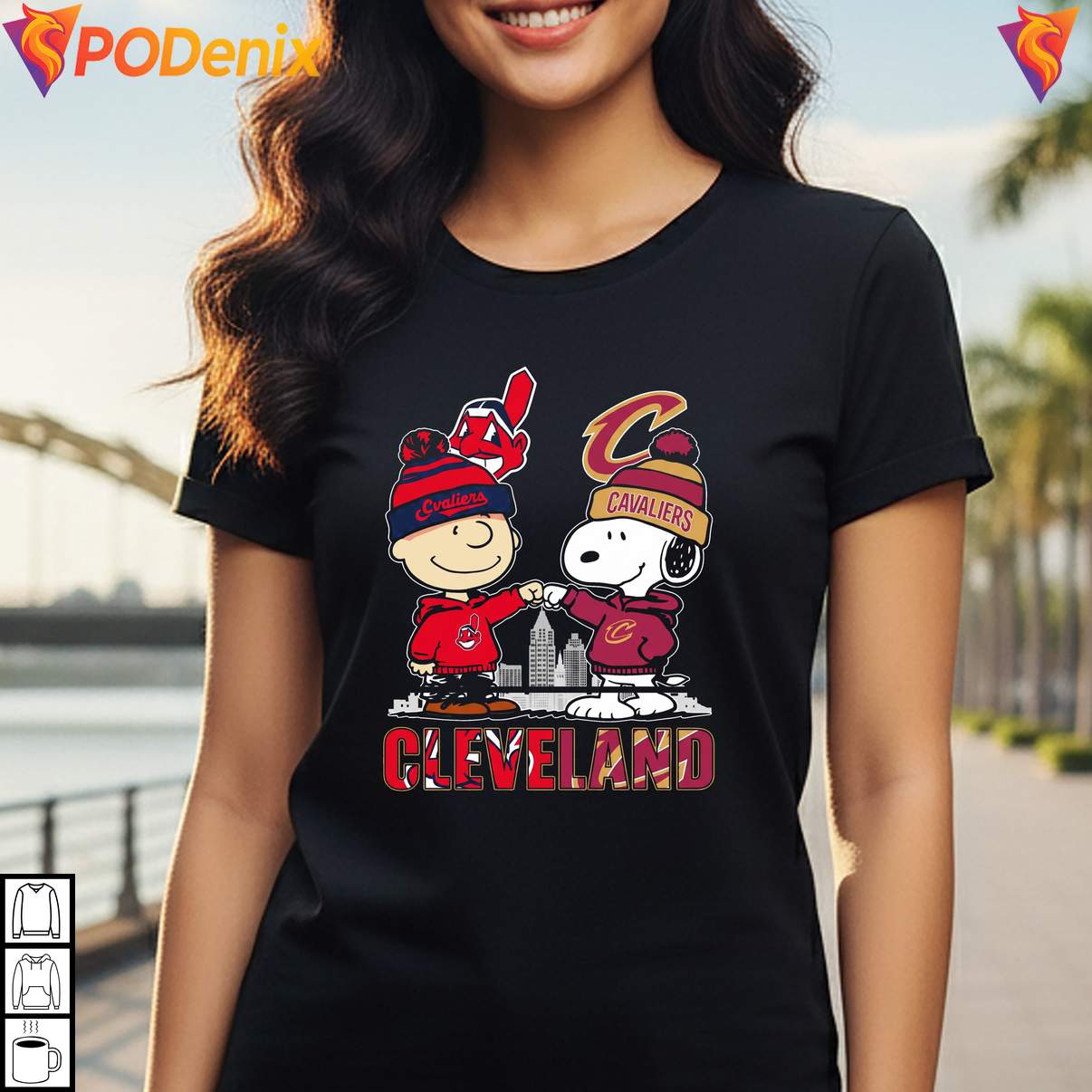 Charlie Brown Guardians Snoopy Shirt Cleveland City Sports Cavaliers Skyline