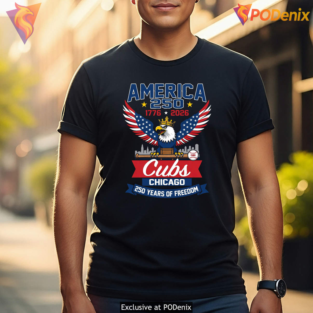 Chicago Cubs Eagle America Tee 250 Years Freedom 1776 2026 Fan Graphic Art Chicago Cubs Eagle America Tee 250 Years Freedom 1776 2026 Fan Graphic Art