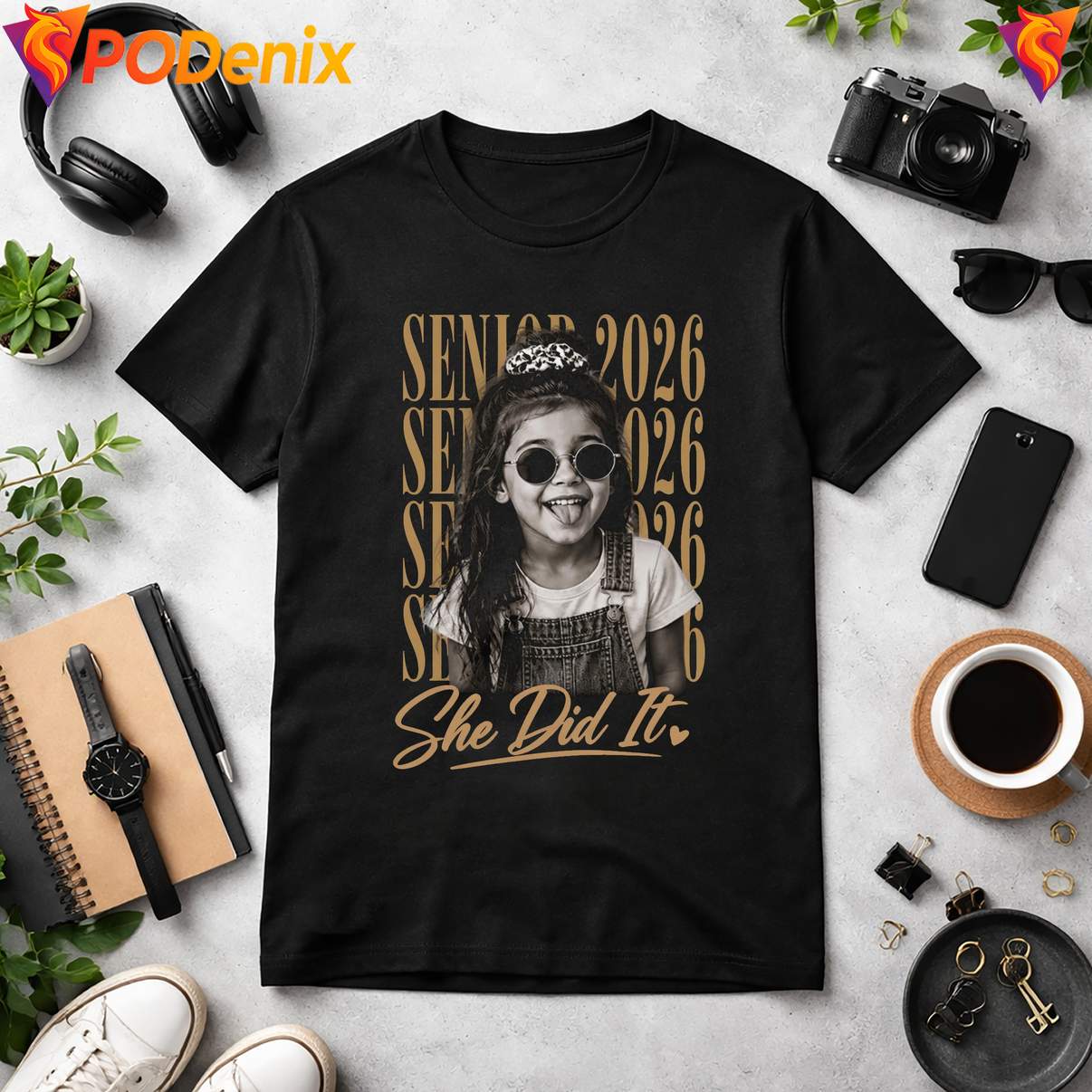 Class Of 2026 Senior Custom T-Shirt Vintage Graduation Childhood Photo Graphic Class Of 2026 Senior Custom T-Shirt Vintage Graduation Childhood Photo Graphic