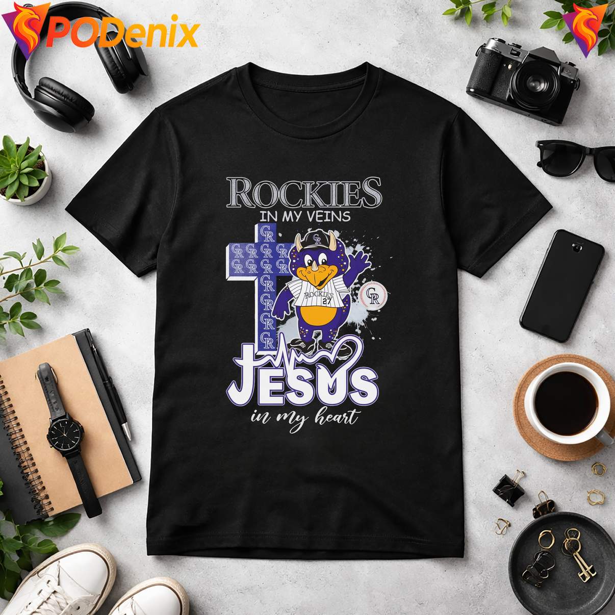 Colorado Rockies Jesus In My Heart Tee Baseball Christian Fan Graphic Mens Colorado Rockies Jesus In My Heart Tee Baseball Christian Fan Graphic Mens