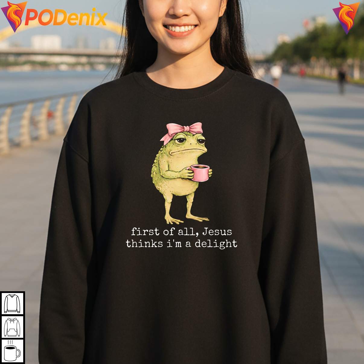 Cute Frog Jesus Thinks Im A Delight Shirt First Of All Funny Meme Graphic Men