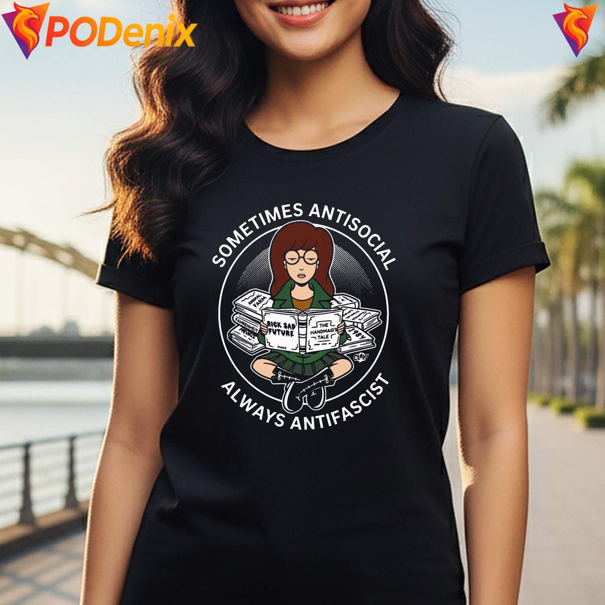 Daria Morgendorffer Antisocial Shirt Always Antifascist Funny Graphic Mens Daria Morgendorffer Antisocial Shirt Always Antifascist Funny Graphic Mens