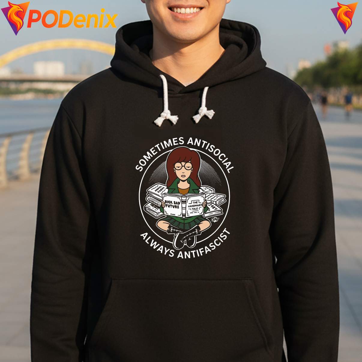 Daria Morgendorffer Antisocial Tshirt Always Antifascist Funny Graphic Mens Daria Morgendorffer Antisocial Tshirt Always Antifascist Funny Graphic Mens