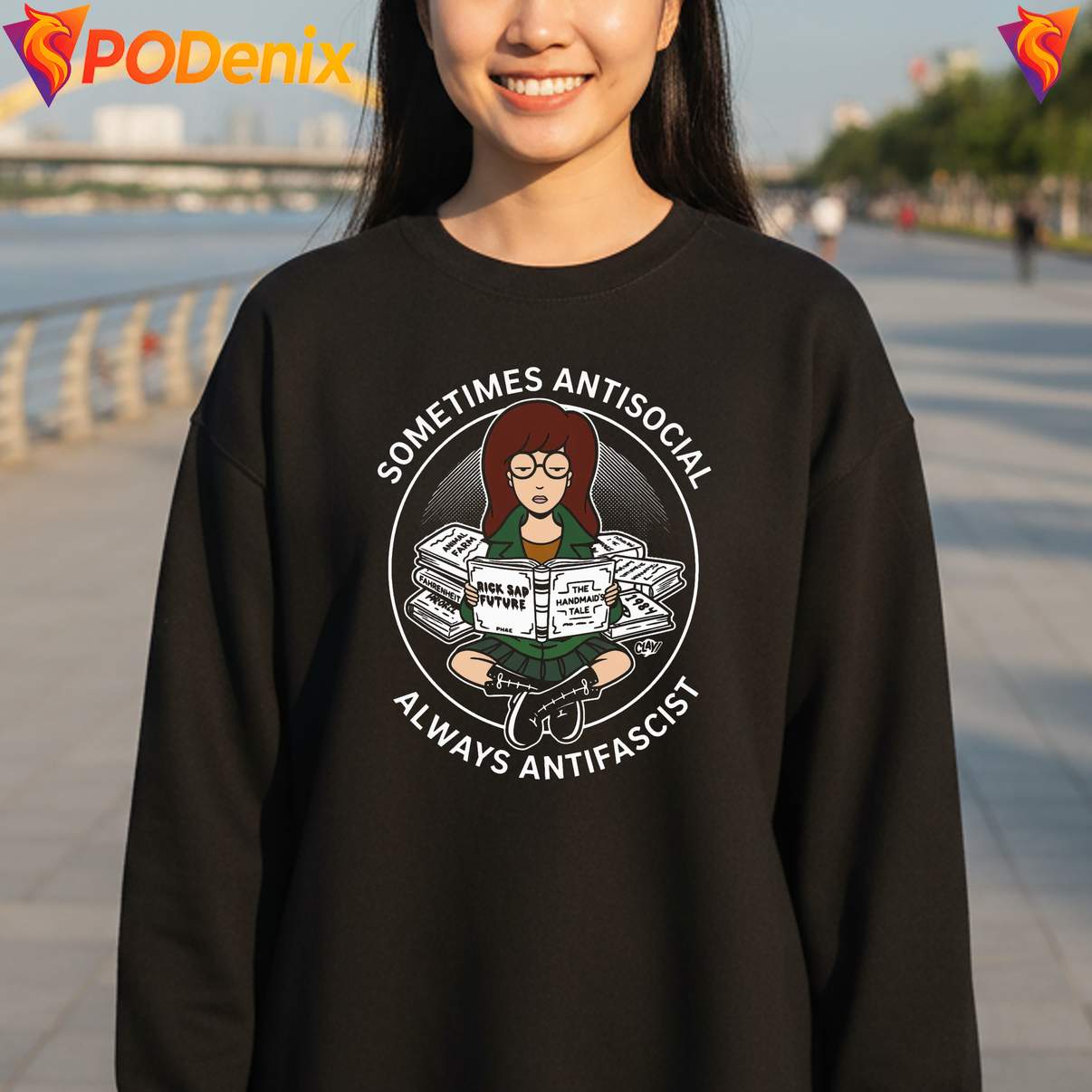 Daria Morgendorffer Antisocial Tee Always Antifascist Funny Graphic Mens Daria Morgendorffer Antisocial Tee Always Antifascist Funny Graphic Mens