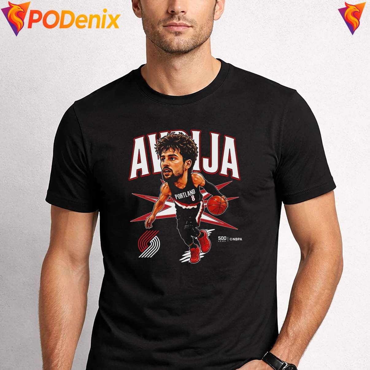Deni Avdija Portland Blazers Shirt Big Head Basketball Fan Graphic Design Mens