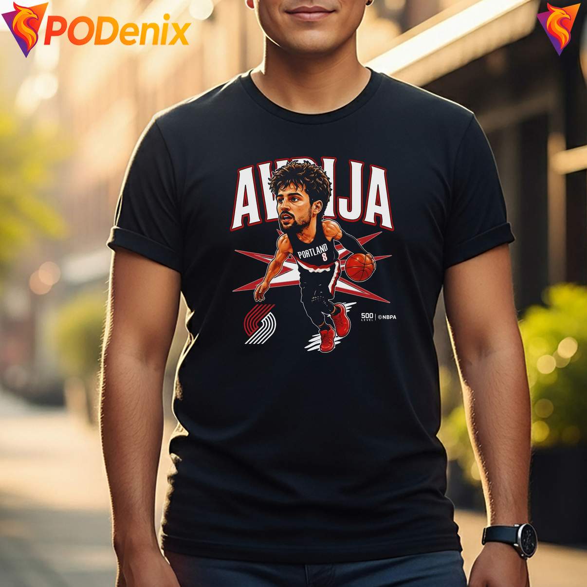 Deni Avdija Portland Blazers Tee Big Head Basketball Fan Graphic Design Mens Deni Avdija Portland Blazers Tee Big Head Basketball Fan Graphic Design Mens