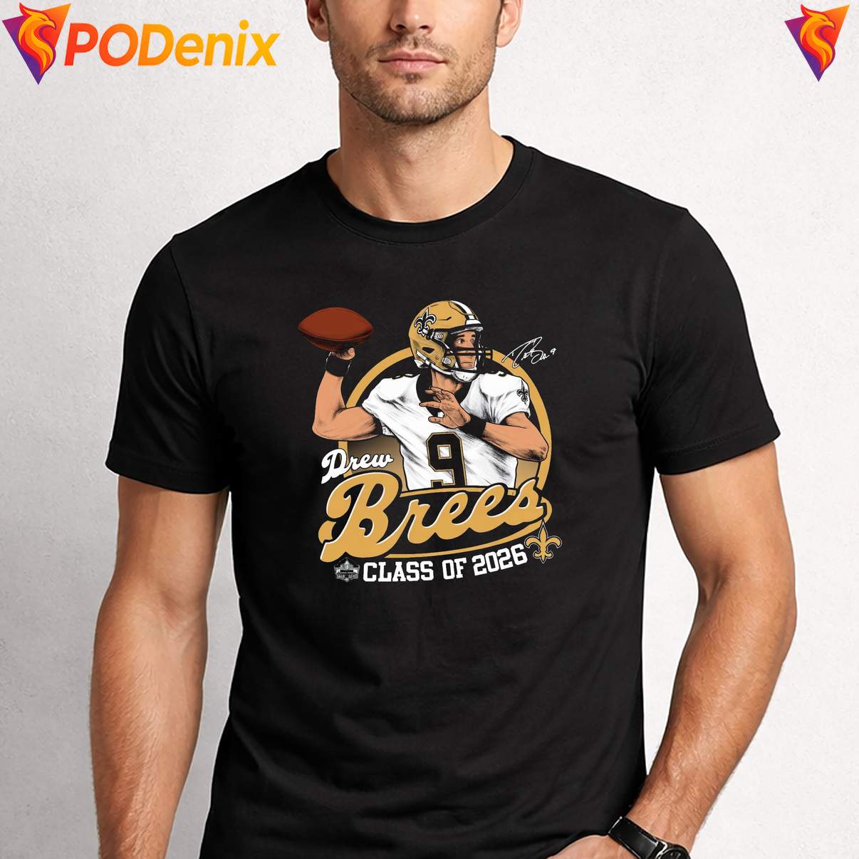 Drew Brees Class Of 2026 Shirt Hall Of Fame Tribute Football Fan Graphic Art