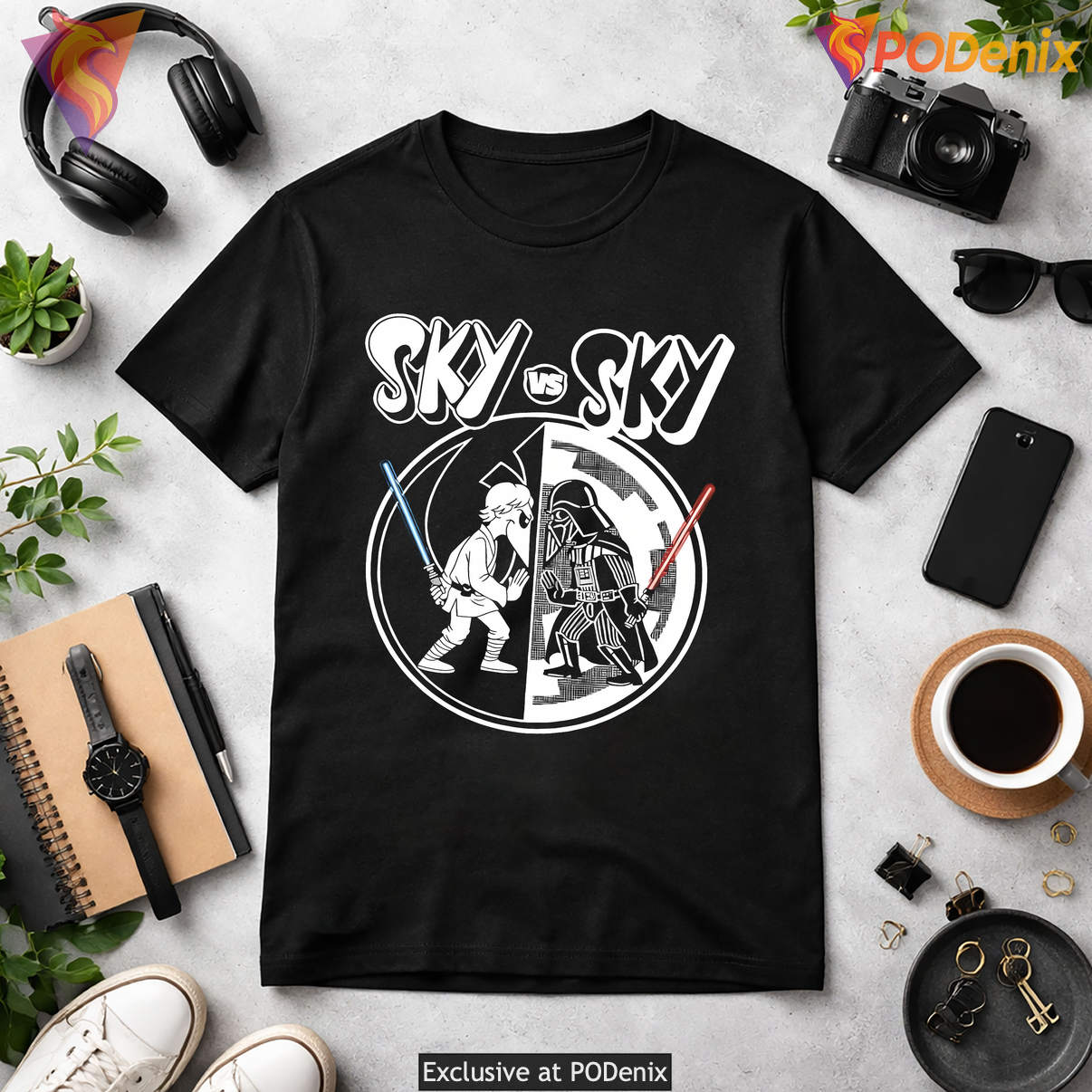 Fantasy Sci Fi Movie Star Wars Shirt Skywalker Vs Skywalker Casual Graphic