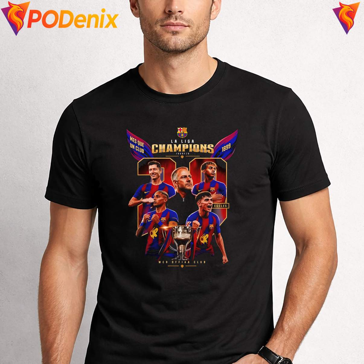 FC Barcelona La Liga Champions Shirt 2026 Soccer Sports Fan Graphic For Men FC Barcelona La Liga Champions Shirt 2026 Soccer Sports Fan Graphic For Men