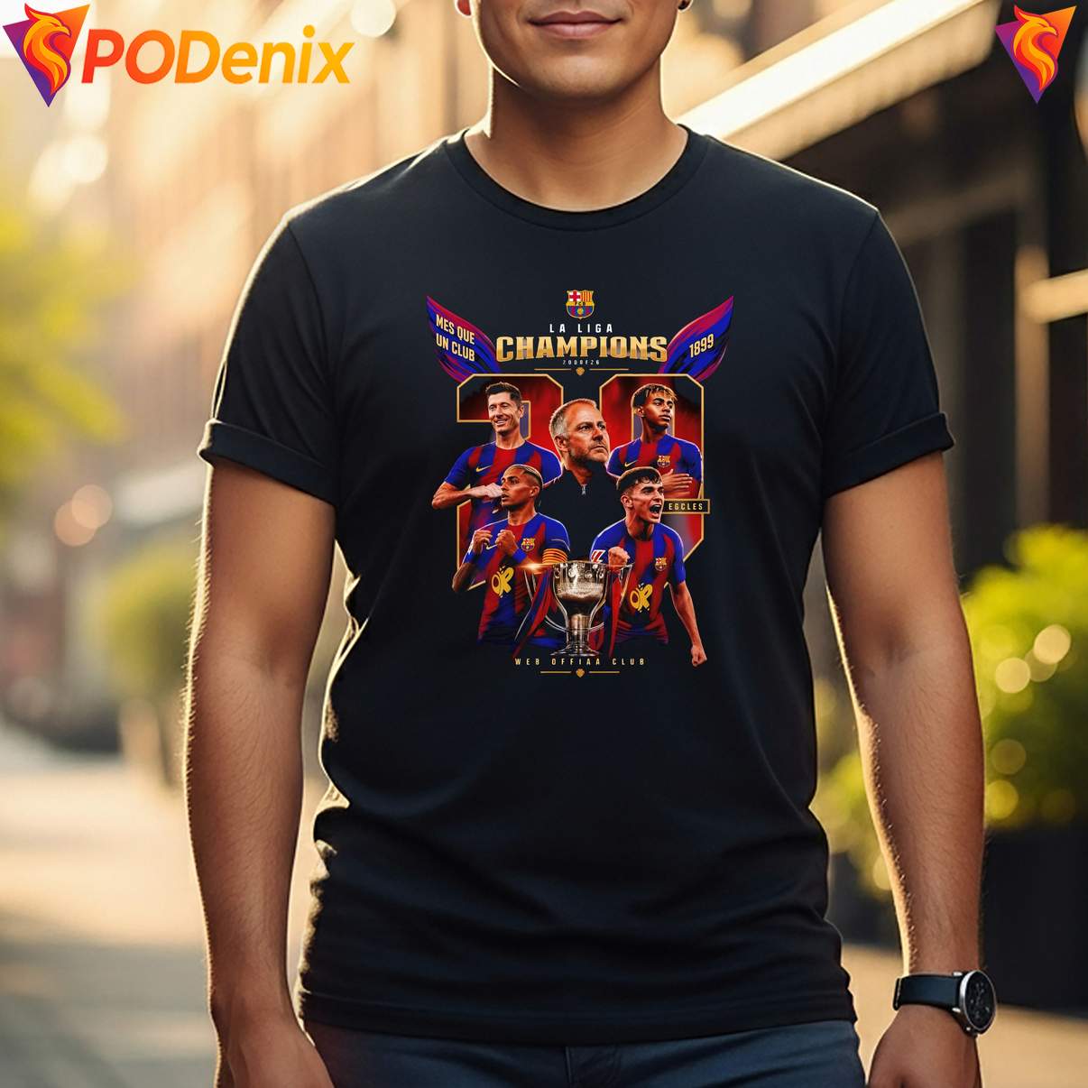 FC Barcelona La Liga Champions T-Shirt 2026 Soccer Sports Fan Graphic For Men FC Barcelona La Liga Champions T-Shirt 2026 Soccer Sports Fan Graphic For Men