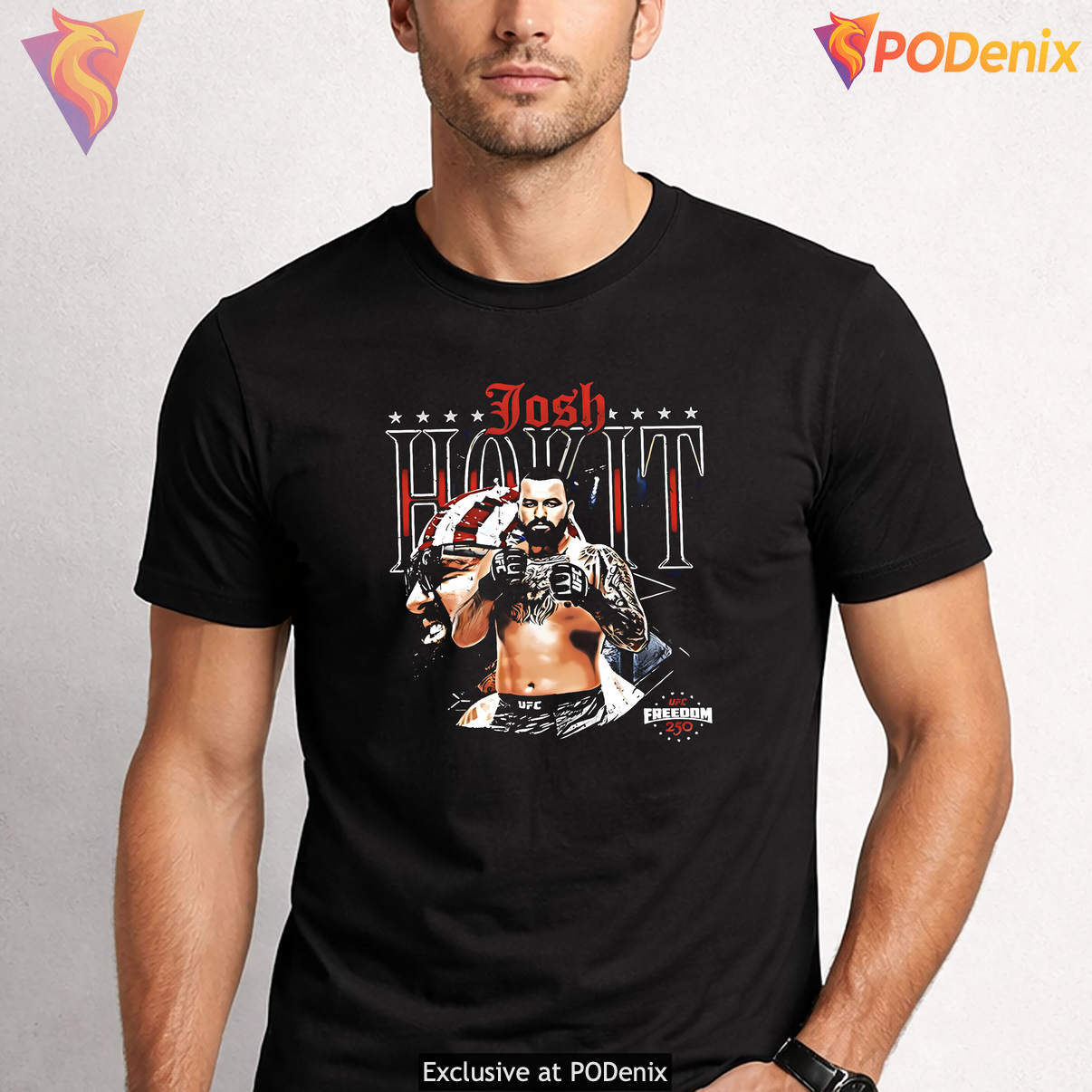 Freedom 250 Mixed Martial Arts Shirt Josh Hokit UFC Sports Fan Graphic Mens